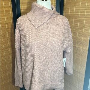 Madison Pink Turtleneck Sweater with Luxurious Knit